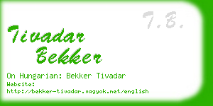 tivadar bekker business card